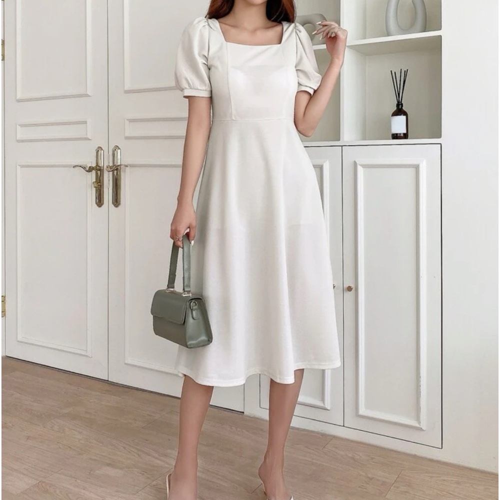 Beige midi dress